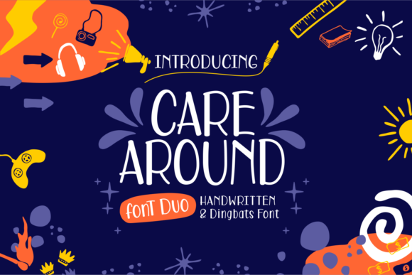 Care Around Font: A Playful Typeface for Small Business Branding